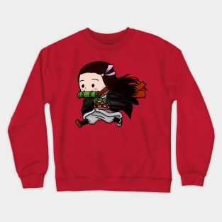 Chibi Nezuko Running Crewneck Sweatshirt